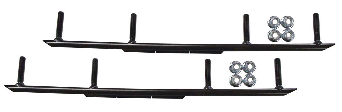 Green BX Snowmobile Skis with 6" Round Bars Complete Kit R7153