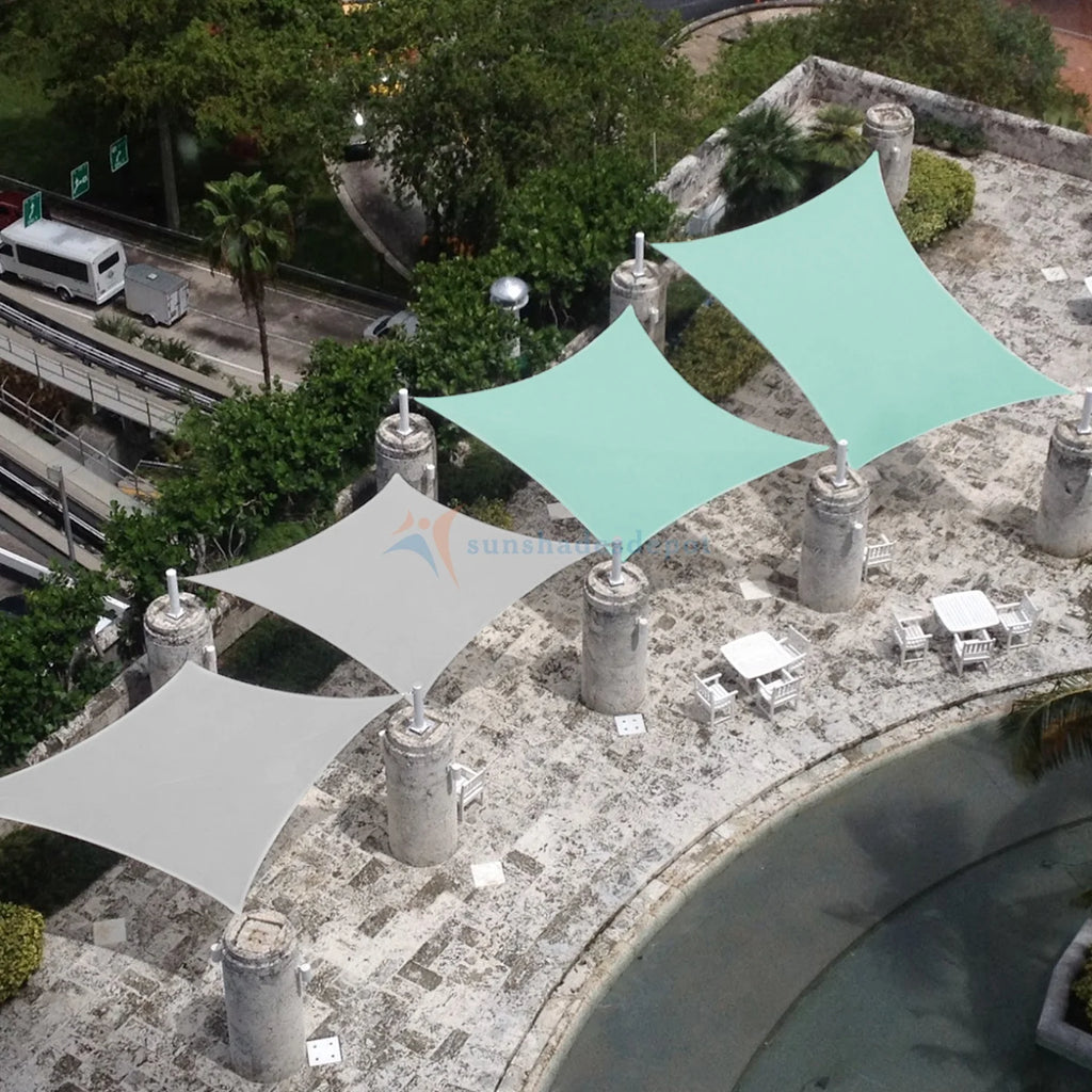 Turquoise Green Waterproof Knitted Shade Sail I5145