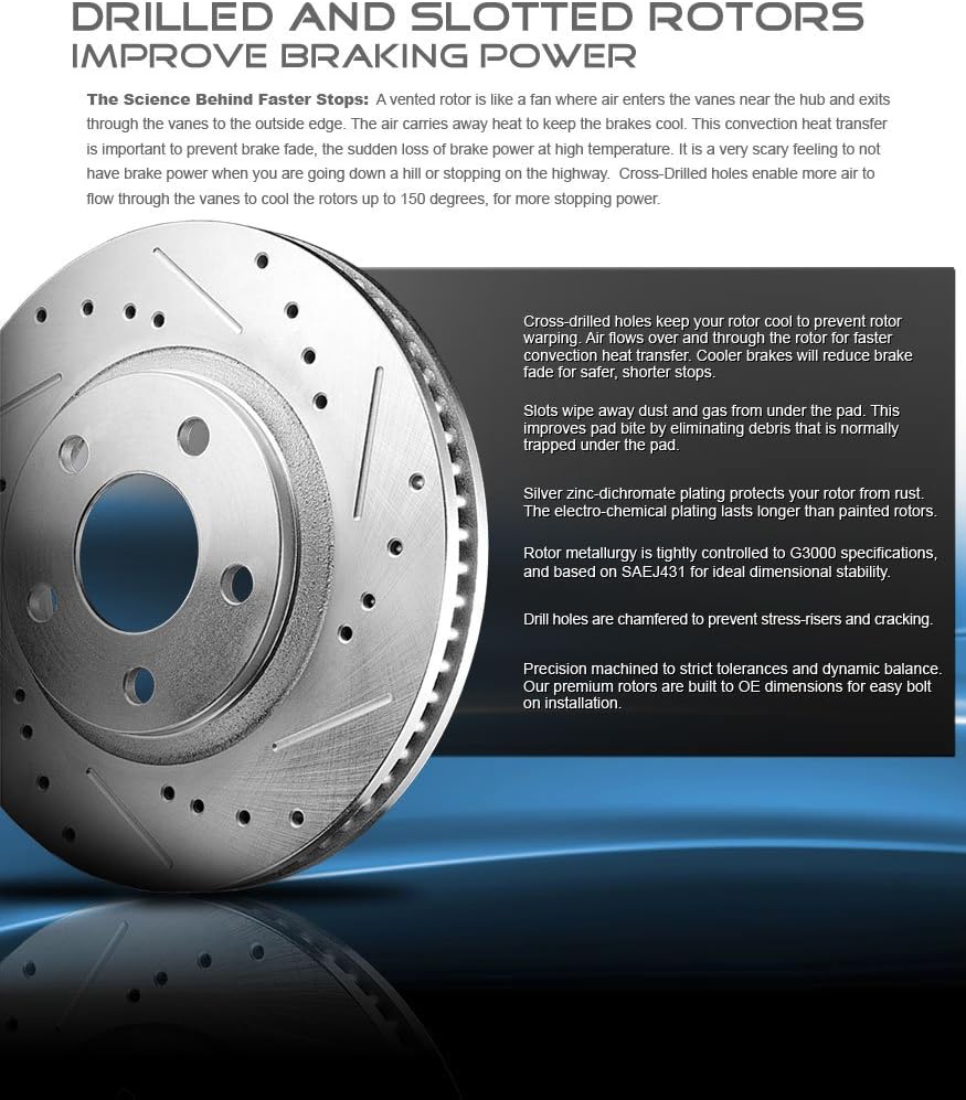 353 mm Brake Disc Rotors + Ceramic Brake Pads + Hardware I802724