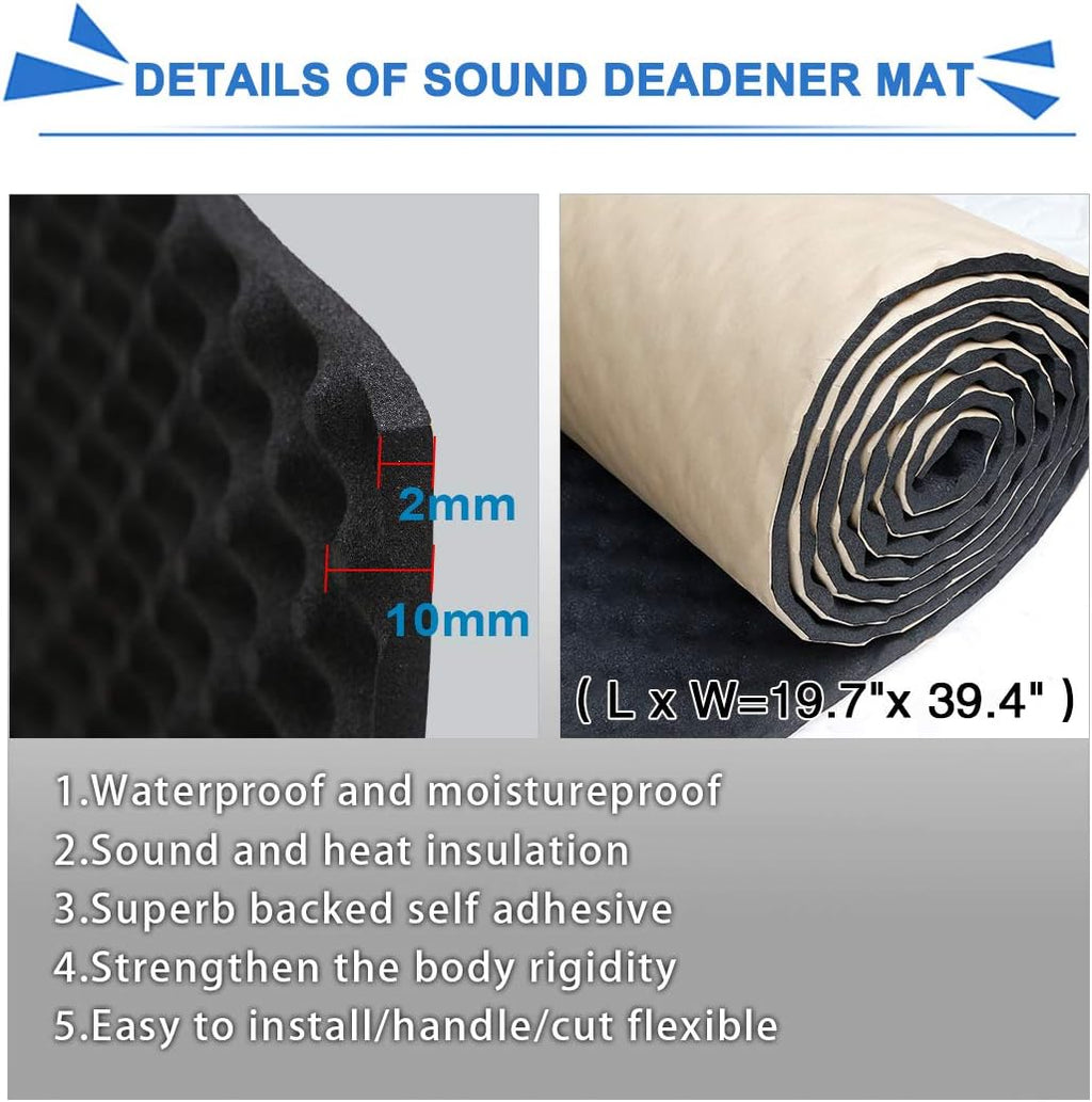 Car Sound Acoustic Absorption Heatproof Foam Mat 118.1x39.4 E797