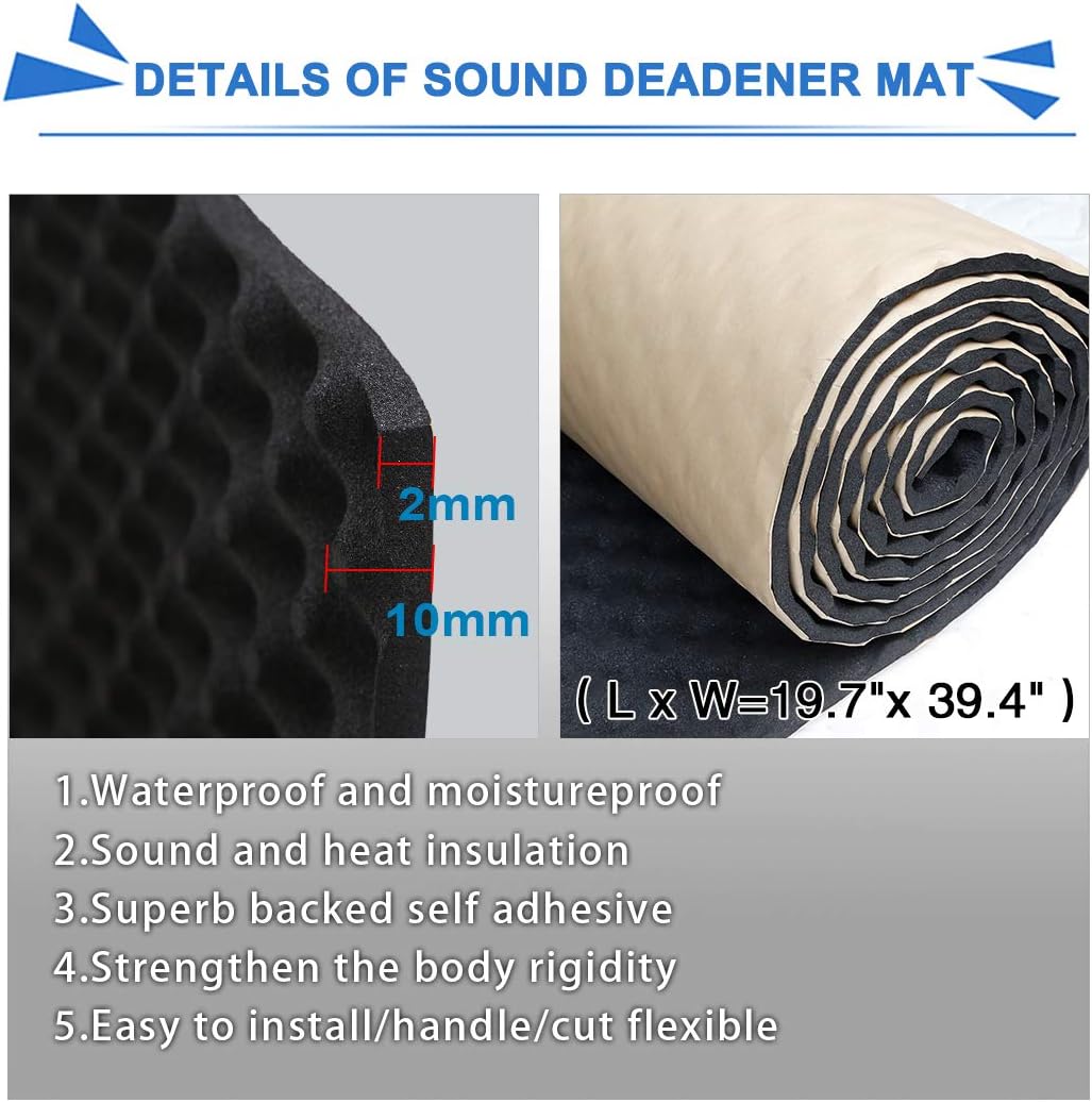Car Sound Acoustic Absorption Heatproof Foam Mat 118.1x39.4 E797