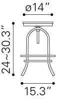 Distressed Natural Counter Stool I383