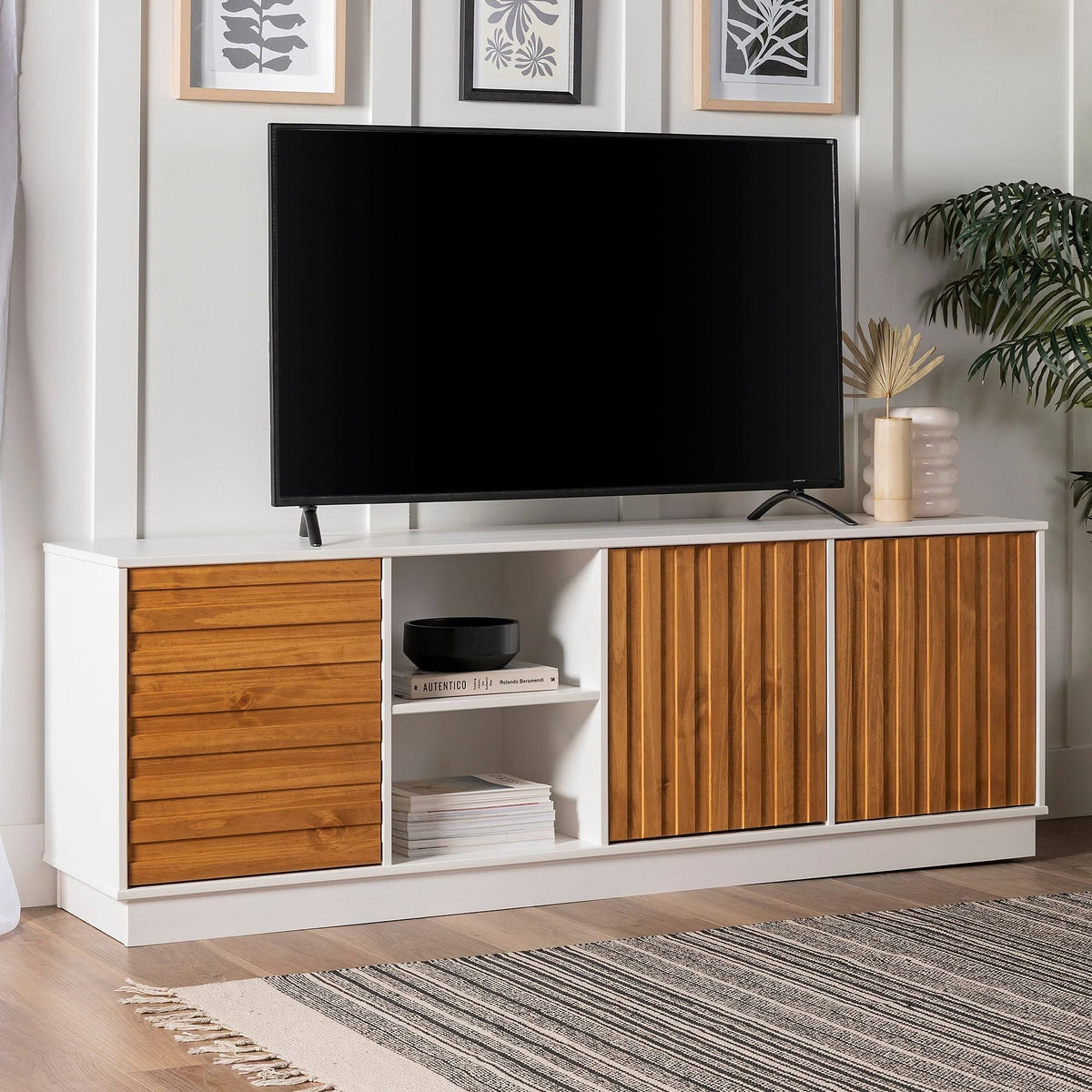 70-Inch Two-Tone 3-Door TV Console Q13860