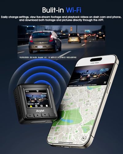 Mini Dash Cam with WiFi, 2K, WDR Night Vision, Parking Monitor W4816