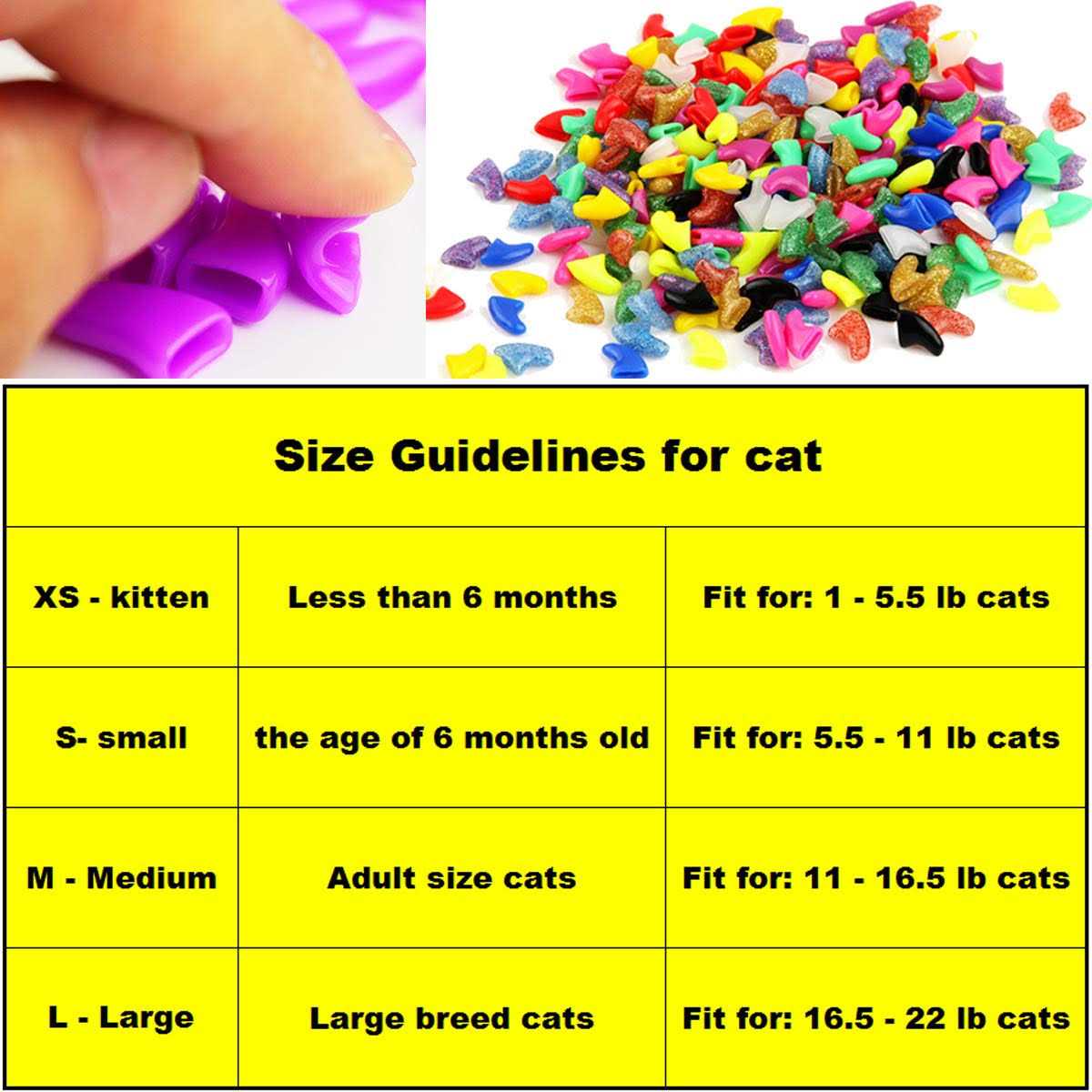 Cat Nail Caps with Glue and Applicators Medium Z8235