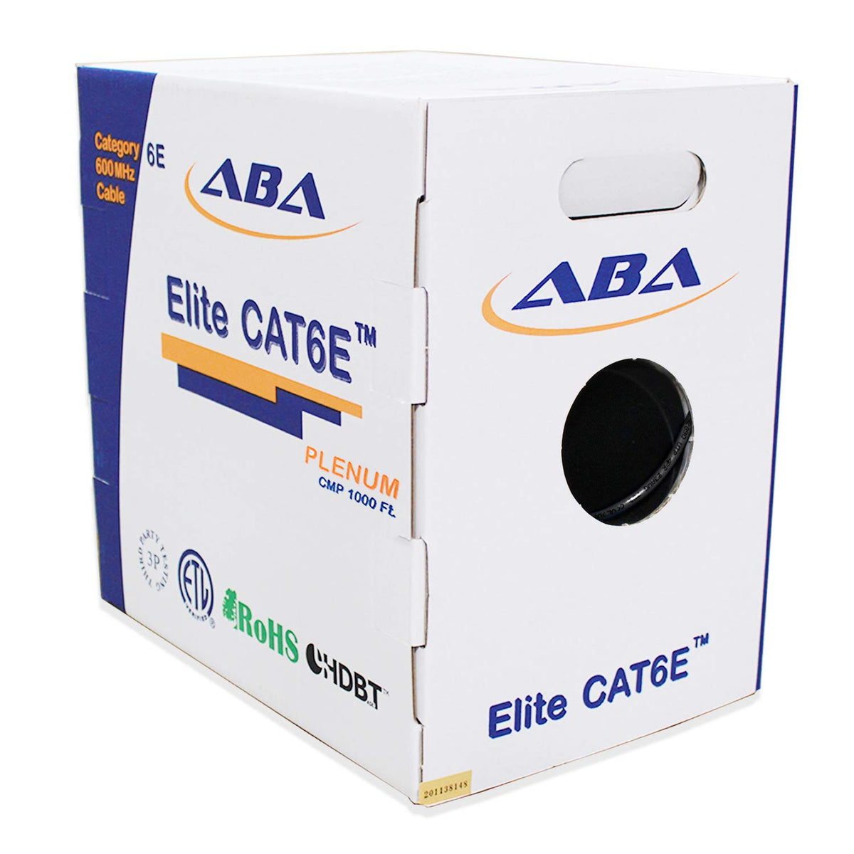 Cat6e Plenum 23AWG UTP 1000 Feet Solid Pure Copper Cable I682463