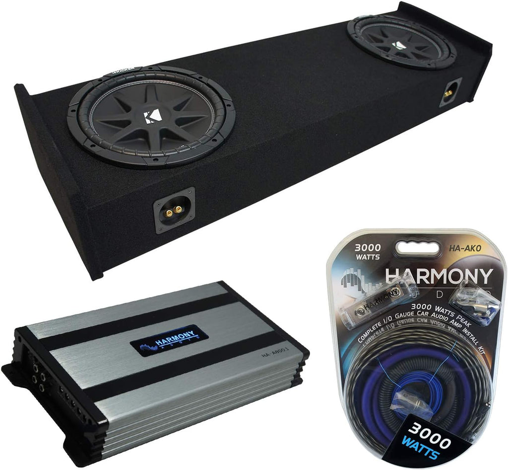 Compatible with Ford F-150 Super Cab Truck 1997-1999 Amplifier and Dual 10 Sub Box Enclosure P19435