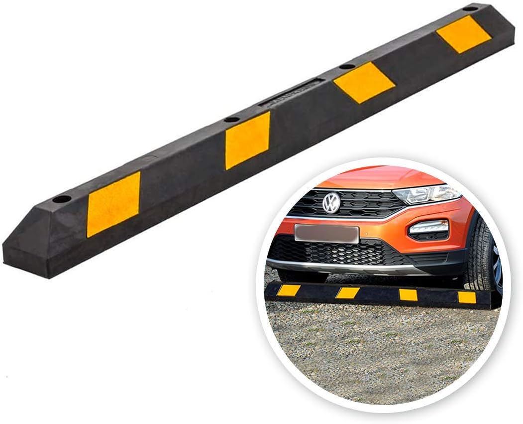 Black/Yellow Reflective Rubber Parking Block B22505