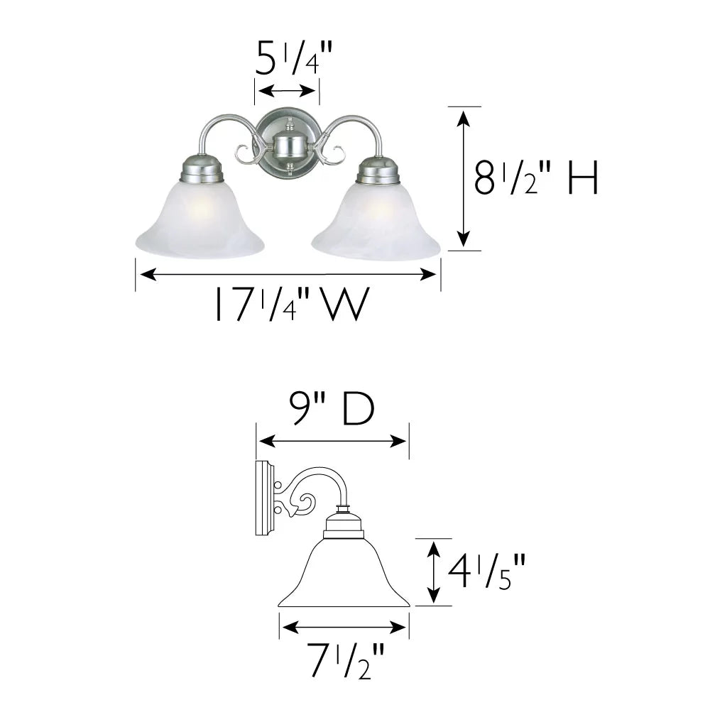 2-Light Dimmable Wall Light with Alabaster Glass O303440