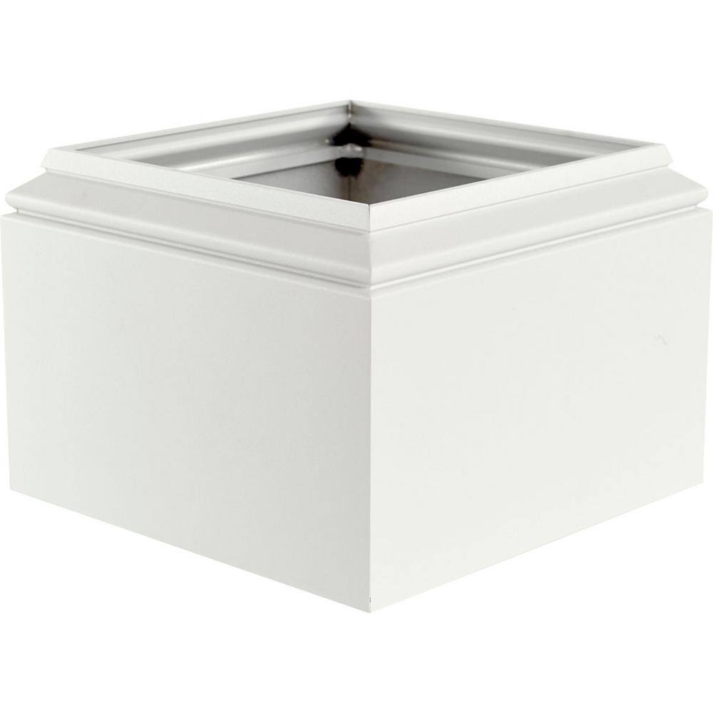 9 in. Aluminum Gloss White Column Capital and Base F451499