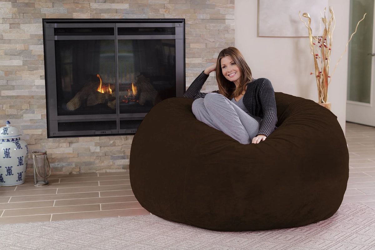 Charcoal 5 ft Memory Foam Bean Bag Chair O360