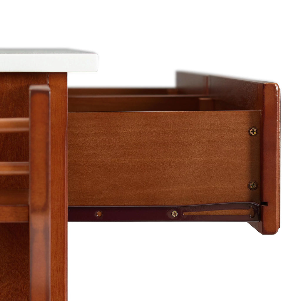 Wood Granite Top Kitchen Cart T350