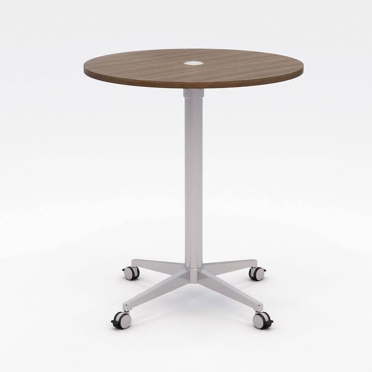 36x22 Round Teak Top Bistro Table with Casters W956043