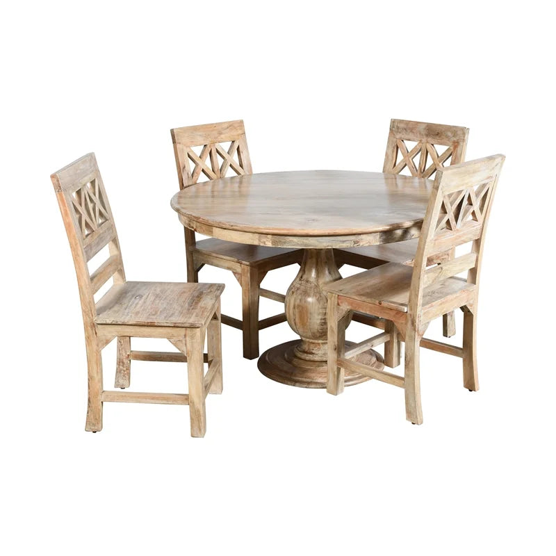 48" Round Solid Wood Dining Table F7064