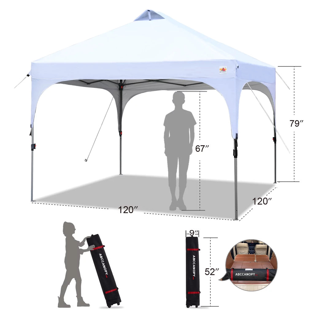 10' x 10' White Outdoor Pop up Canopy Tent K32313