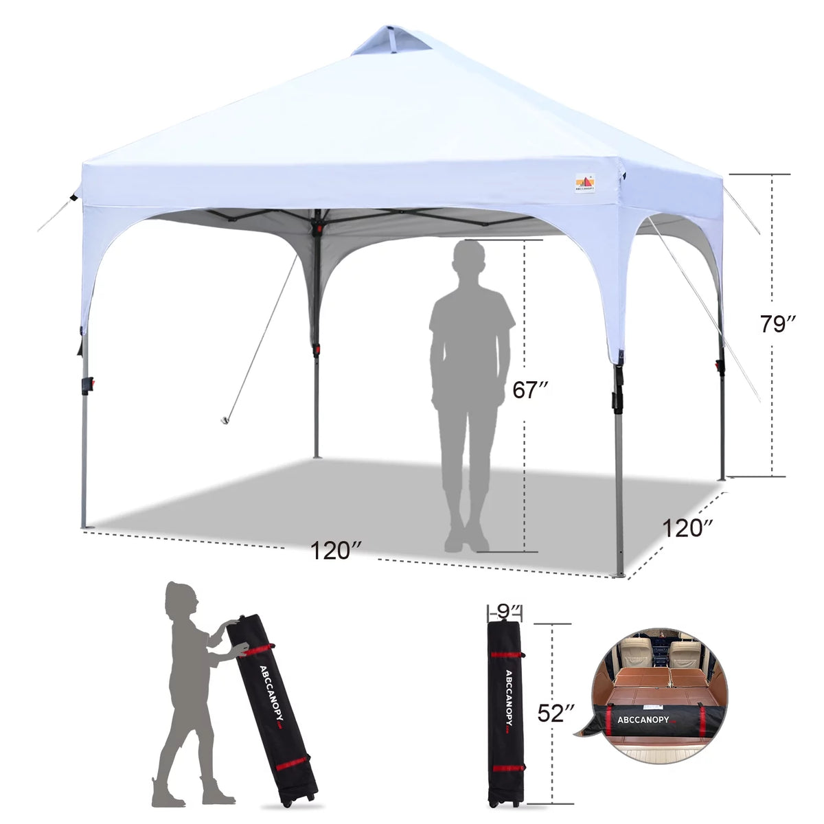 10' x 10' White Outdoor Pop up Canopy Tent K32313