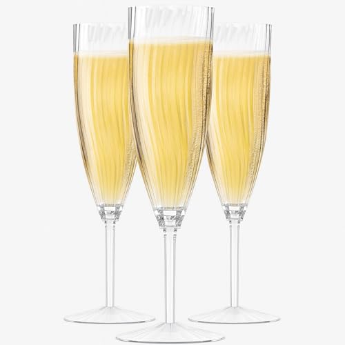 6 Oz Gold Glitter Plastic Champagne Glasses 24 Pack Q147