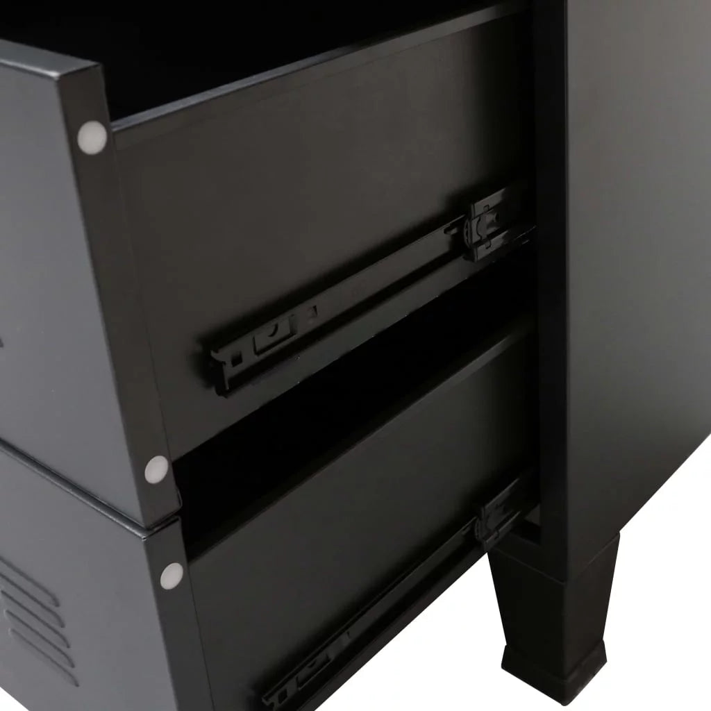 Black 4 Drawer Metal Dresser H977