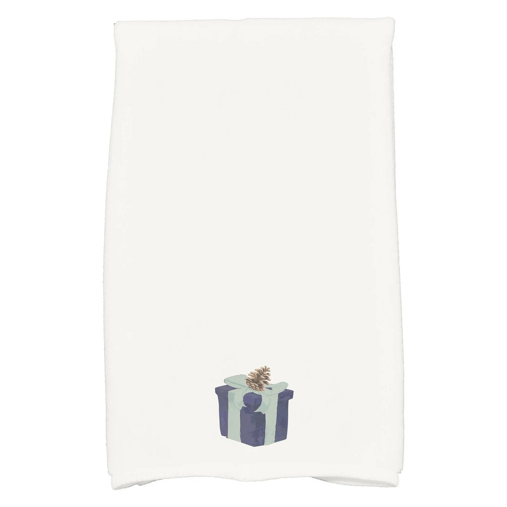 Navy Blue Holiday Print Kitchen Towel Q204