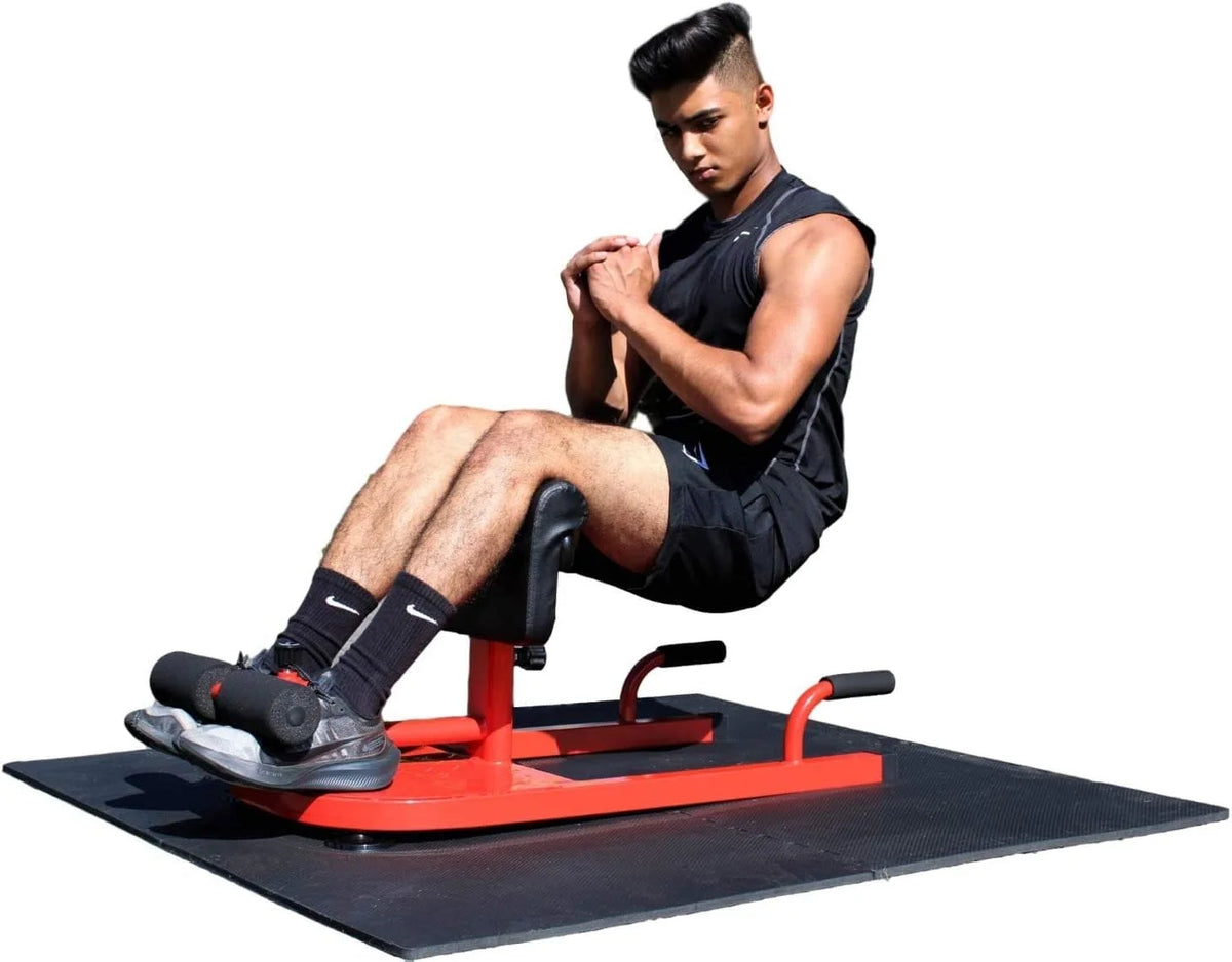 Red 8-in-1 Squat Bench Leg Exerciser J11130