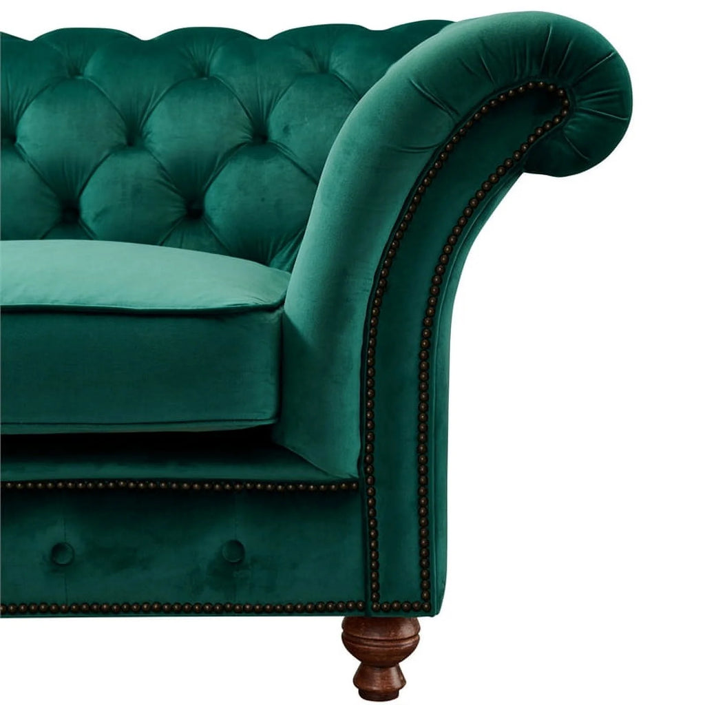 Green Fabric Sloped Arm Loveseat H975545