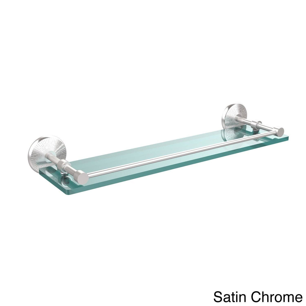 22-inch Tempered Glass Shelf with Gallery Rail Antique Pewter X850401