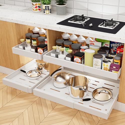 2 Pack Expandable Sliding Pull Out Cabinet Organizer A751