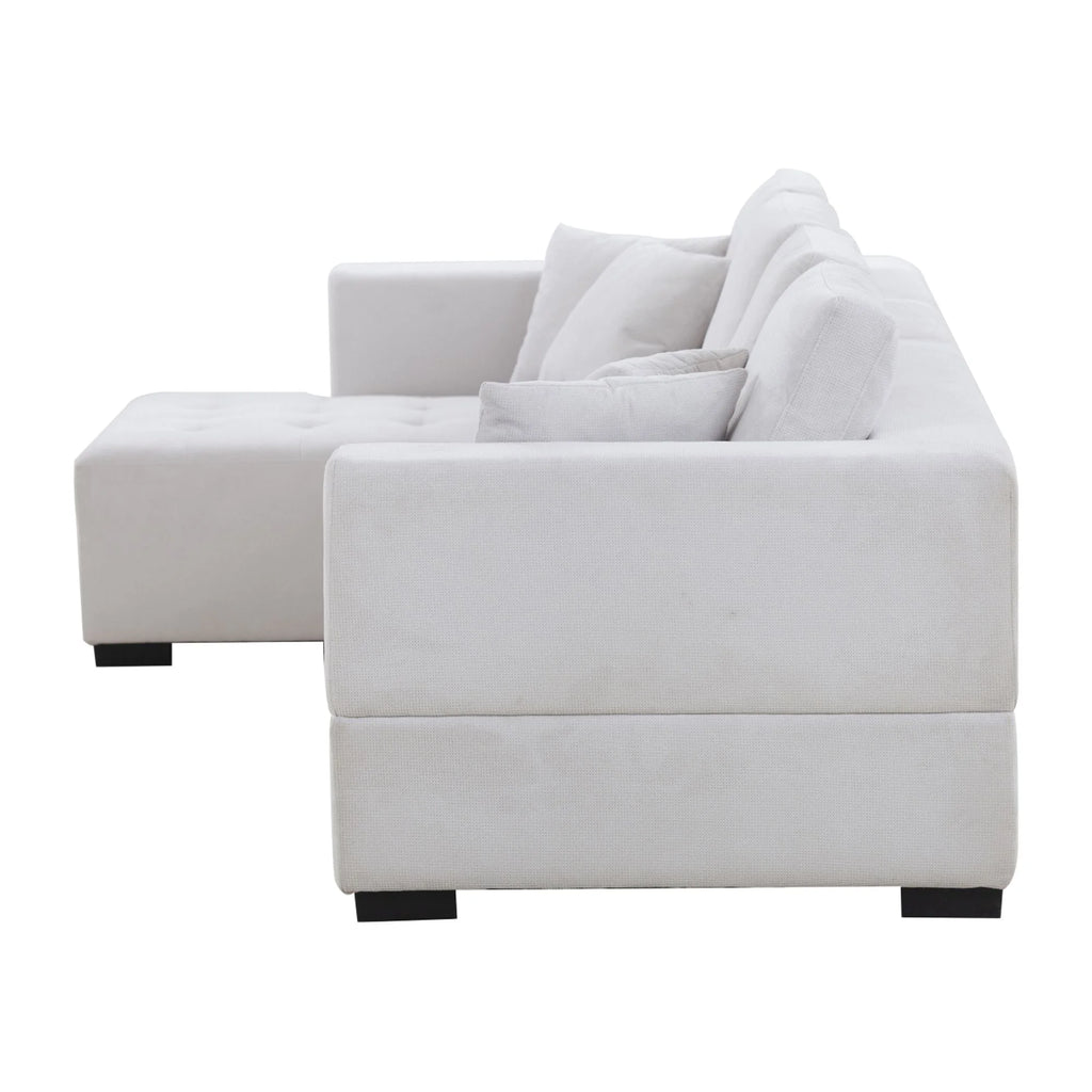 134'' Beige L-Shape Sectional Sofa Q11576