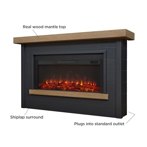 White 67" Electric Fireplace with Mantel H743130