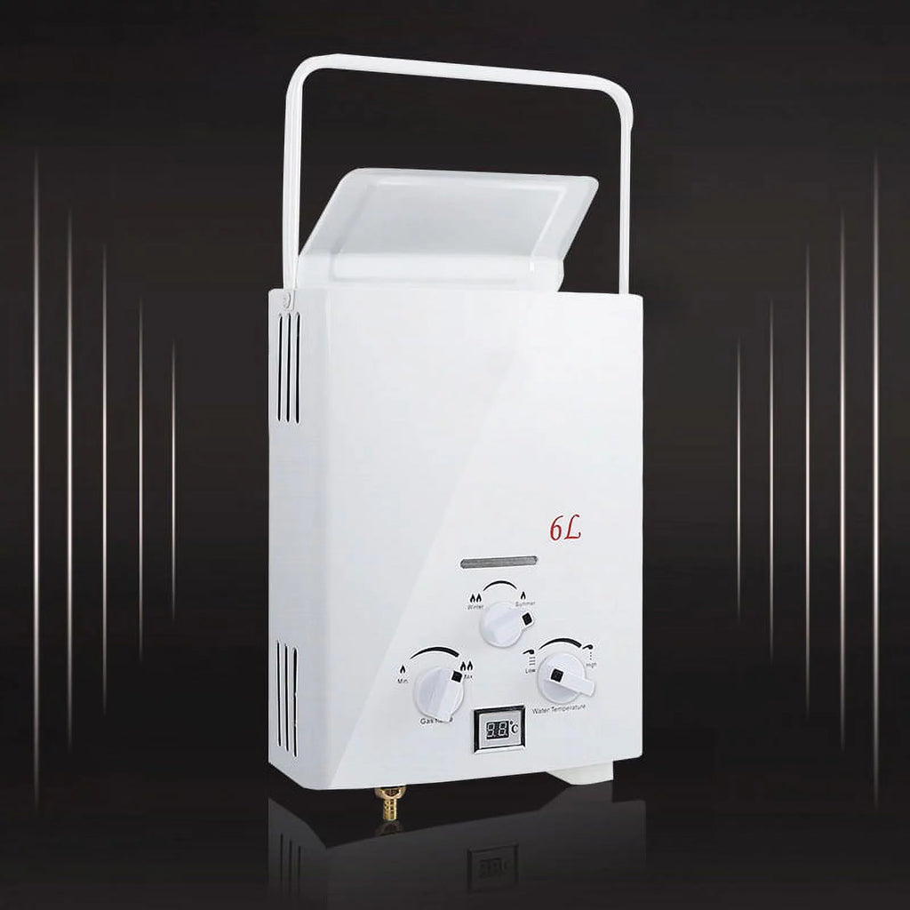 6L Portable Tankless Water Heater 1.6 GPM LPG with Digital Display V489027