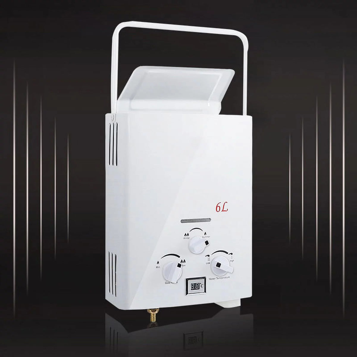 6L Portable Tankless Water Heater 1.6 GPM LPG with Digital Display V489027