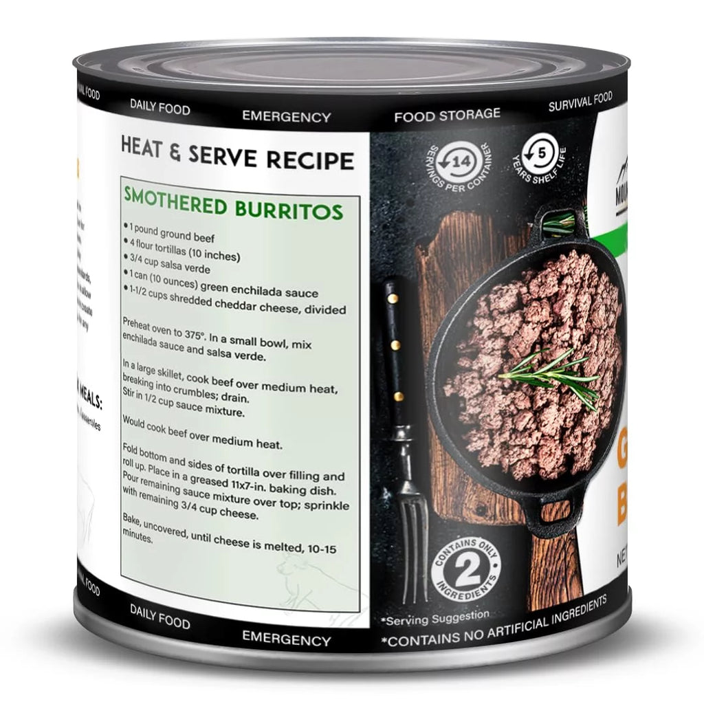6 Cans Pack Canned Ground Beef 28 Ounce Cans Fully Cooked W10522