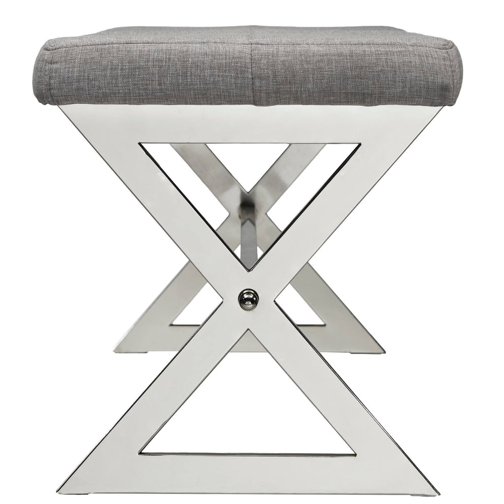 Grey Linen X-Base Bench O99019