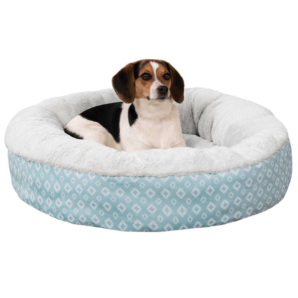 Plush Diamond Print Donut Pet Bed Z92277