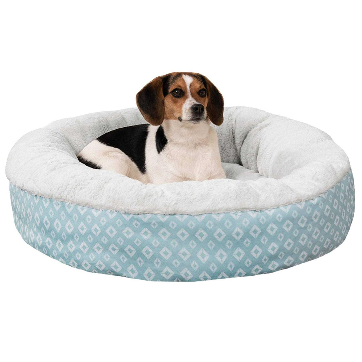 Plush Diamond Print Donut Pet Bed Z92277