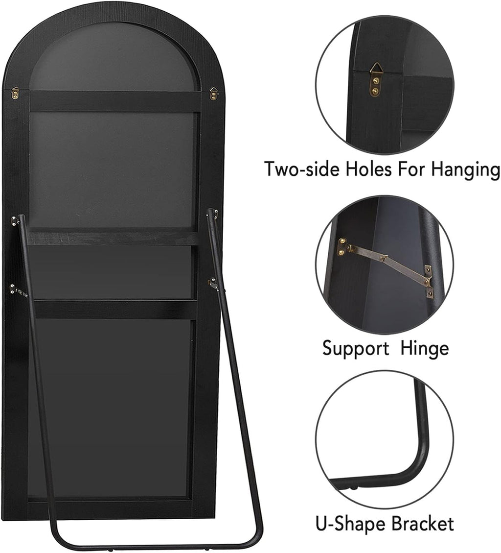71''x31'' Black Arched Floor Mirror P434603