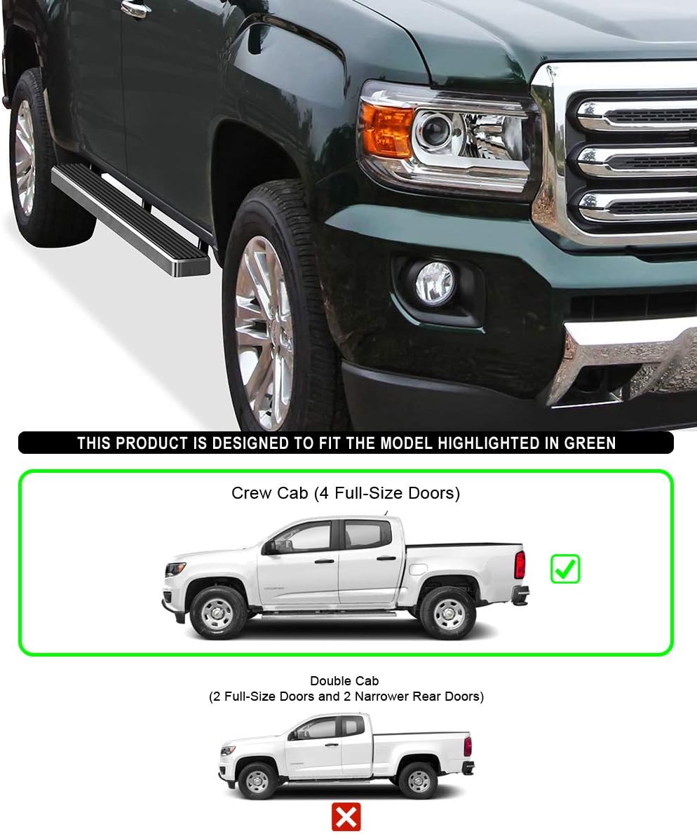 4in Running Boards for Chevy Colorado GMC Canyon Crew Cab Q5276