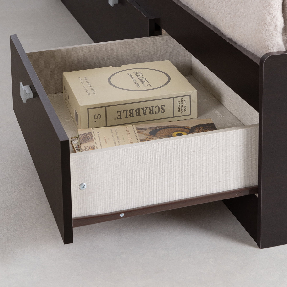 Twin 3-Drawer Storage Bed with Bookcase Headboard W753