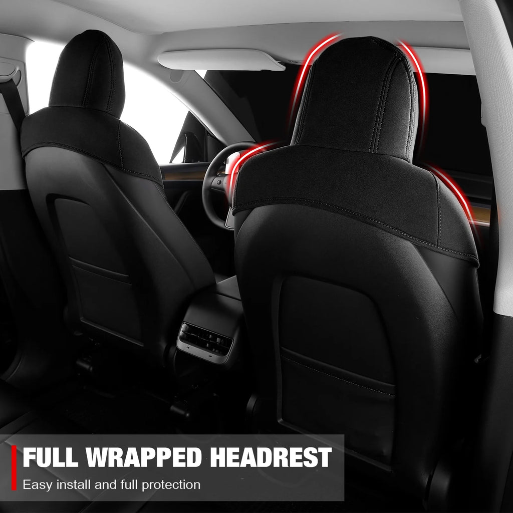 Black Suede Leather Seat Cover Cushion Protectors L810797