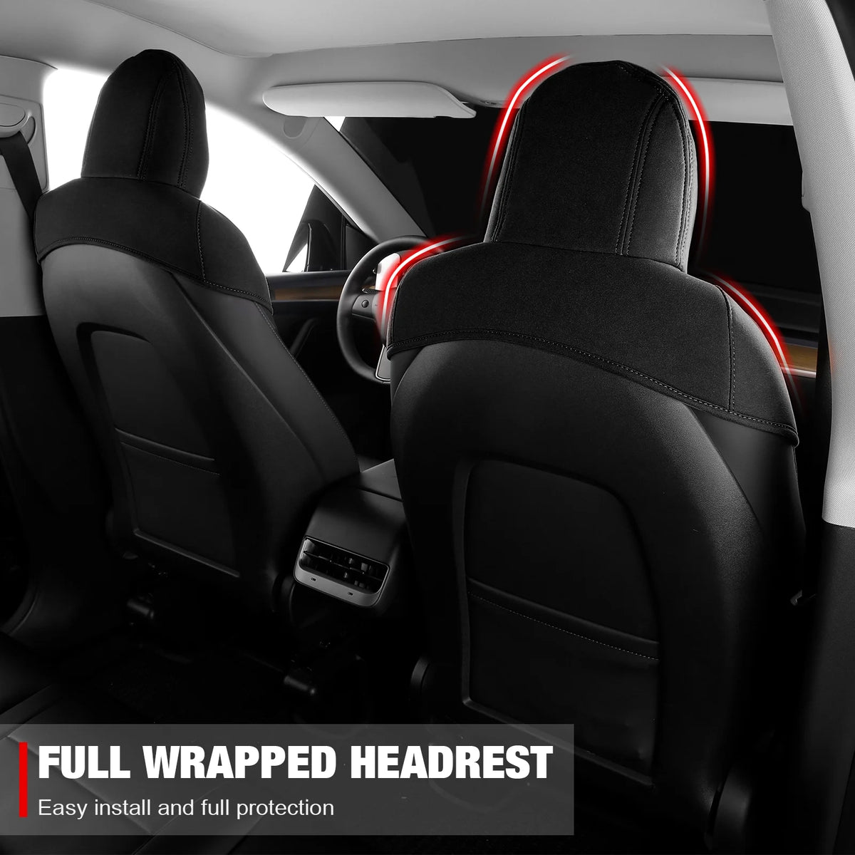 Black Suede Leather Seat Cover Cushion Protectors L810797