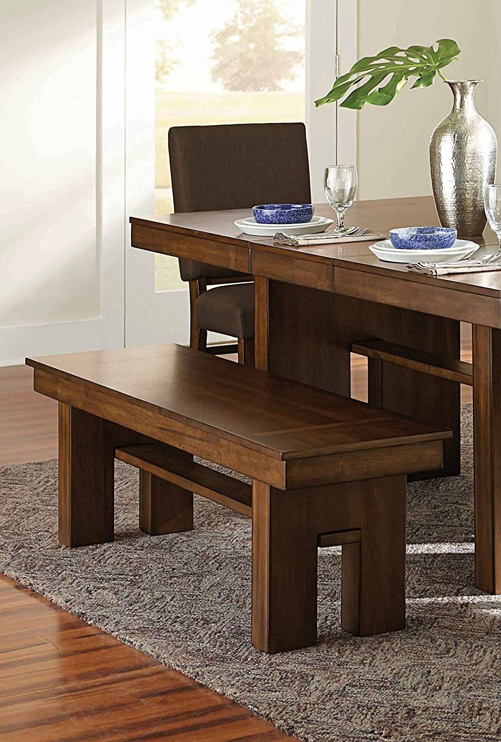 Walnut Brown Wooden Dining Side Bench U8313