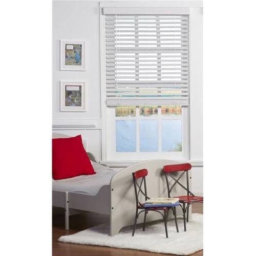 Cordless Faux Wood Blind White 46 x 64 in. U9366