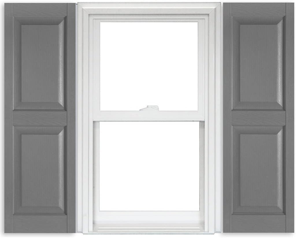 White Vinyl Raised Panel Shutters 15 Inch x 51 Inch Pack of 2 F29527