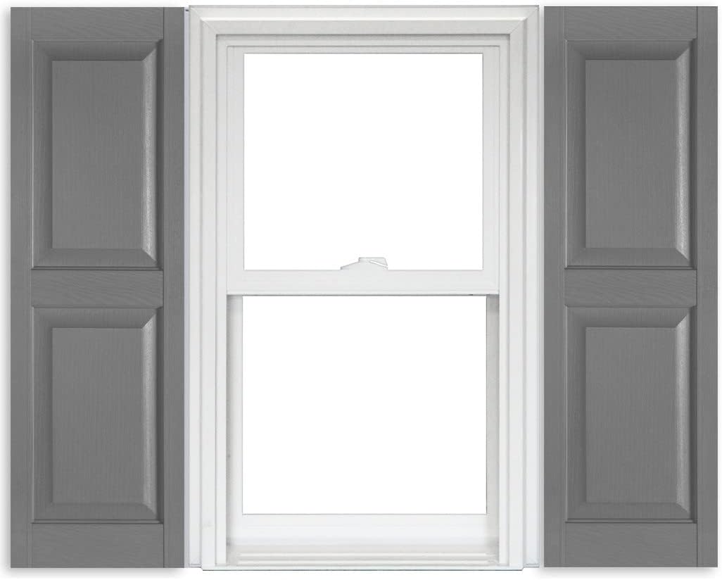 White Vinyl Raised Panel Shutters 15 Inch x 51 Inch Pack of 2 F29527