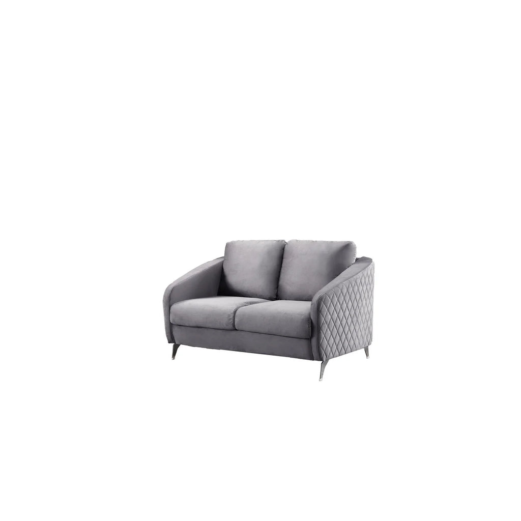 Grey Velvet Sofa Loveseat I21151