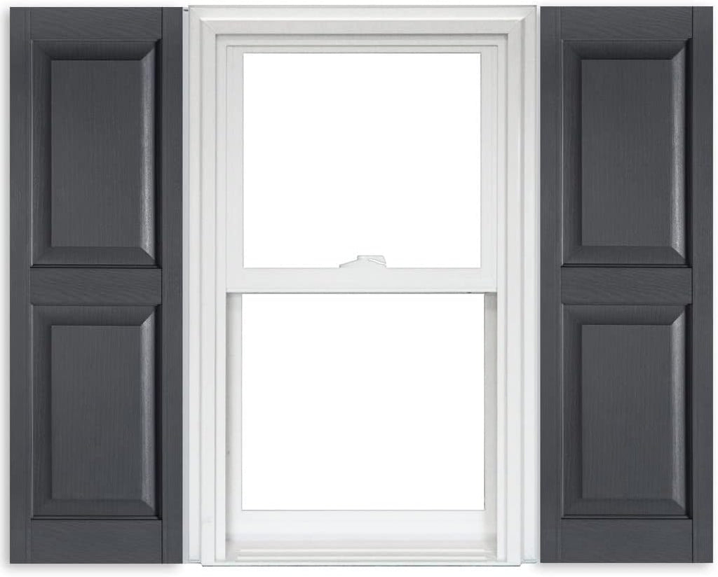 White Vinyl Raised Panel Shutters 15 Inch x 51 Inch Pack of 2 F29527