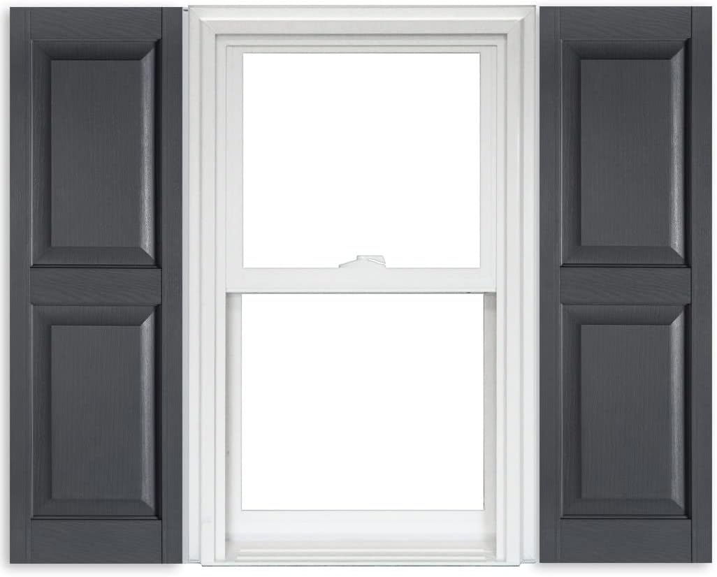 White Vinyl Raised Panel Shutters 15 Inch x 51 Inch Pack of 2 F29527