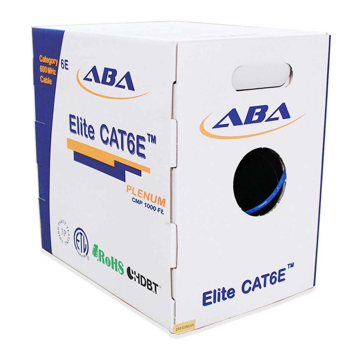 Cat6e Plenum 23AWG UTP 1000 Feet Solid Pure Copper Cable I682463