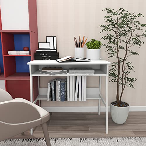 White W31.5*D19*H29.5 Wood Corner Desk Y63012