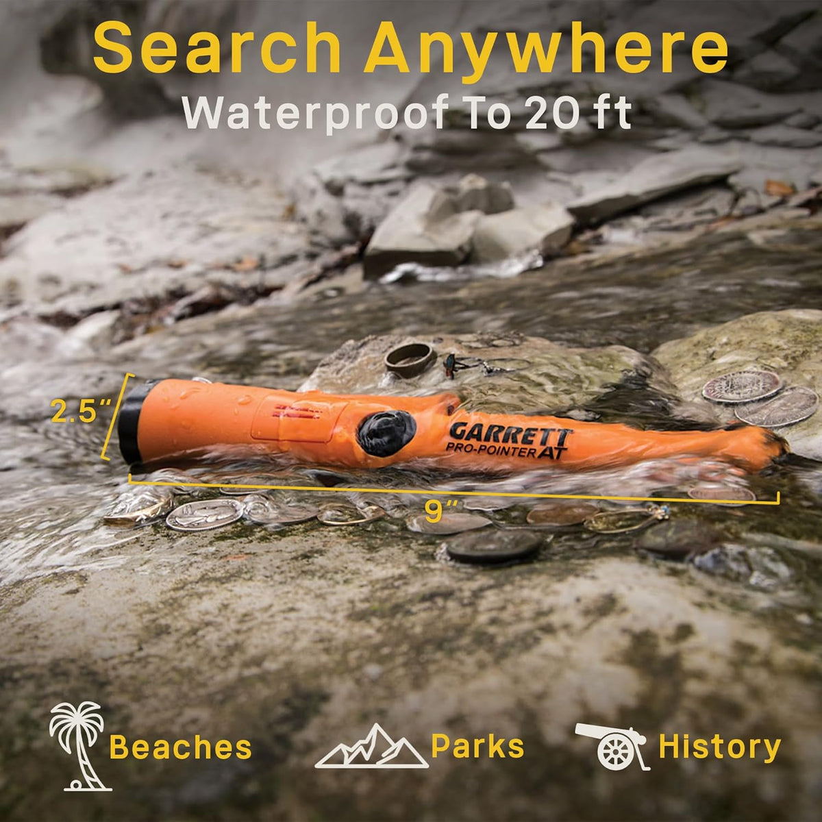 Metal Detector with Waterproof Coil and Carry Bag D273114